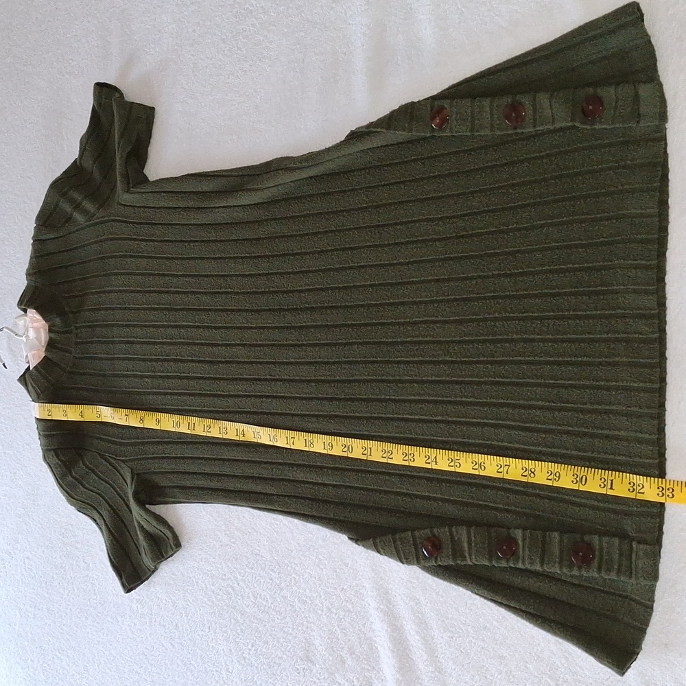 Bonnie Jean Green Ribbed Sweater Dress Juniors Sz 16 - Picture 4 of 5